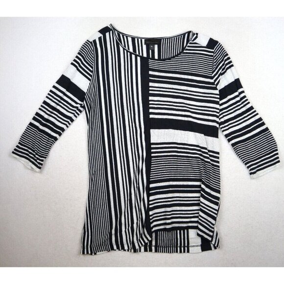 WORTHINGTON - WOMEN'S BLACK & SILVER LIGHT WEIGHT 3/4 SLEEVE SWEATER - XL - Picture 1 of 5